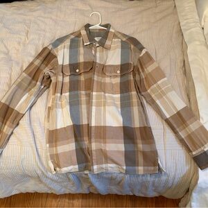 Men's Plaid Jacket - Beige and Brown